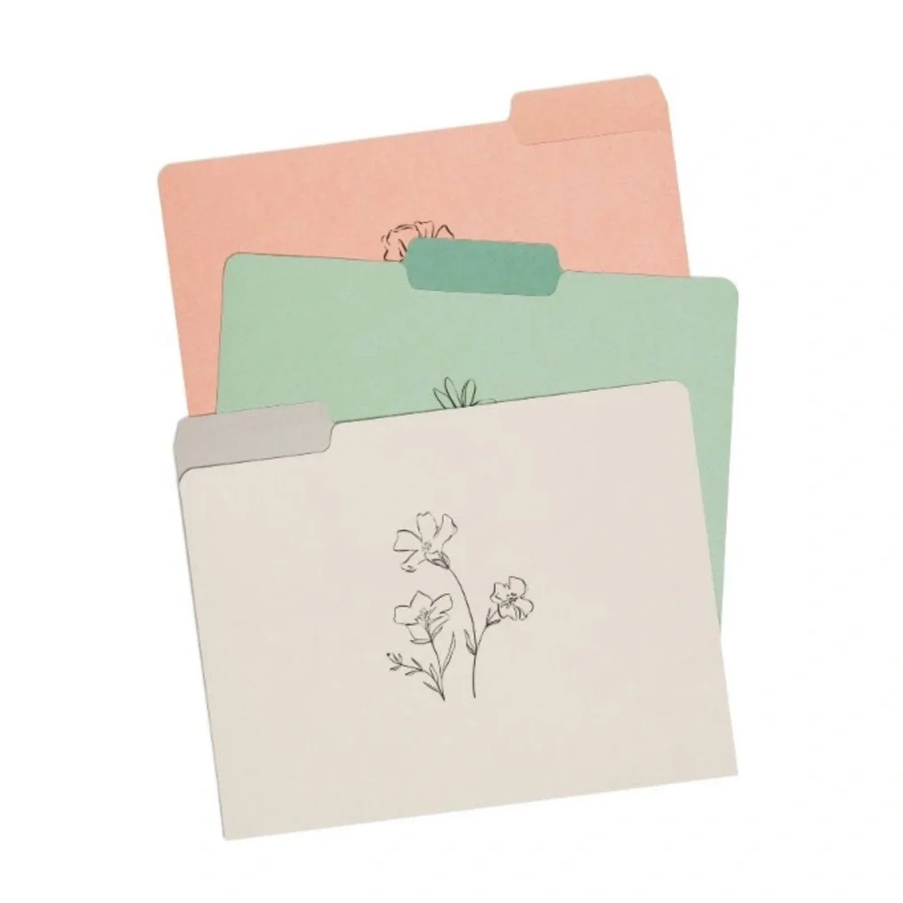 U Brand Floral Design File Folders 12 Count